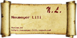 Neumeyer Lili névjegykártya